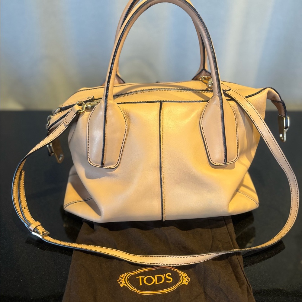 Authentic TOD'S Leather bag D-Styling Bauletto Piccolo 2-way Satchel bag